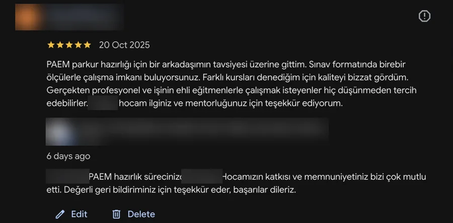 Google yorumları: İstanbul · Spor kursu